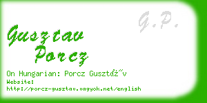 gusztav porcz business card